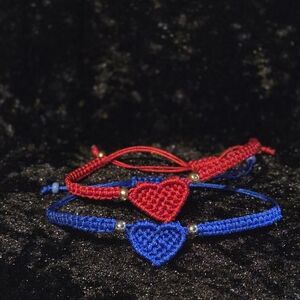 Red and Blue Heart Bracelets